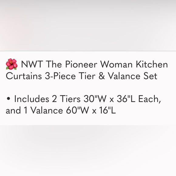 🌺 New Pioneer Woman Sweet Romance Blossoms Gray Gingham Floral Kitchen Curtains - Picture 2 of 6
